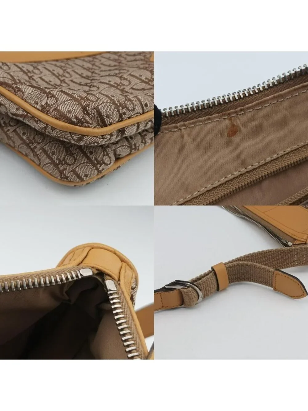 Dior Street Chic Camel Canvas Leather LO Handbag